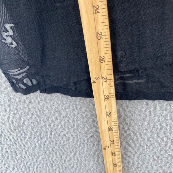 Chicos Top Womens 1 US Medium Black Burnout Tribal Button Up Collar 3/4 Sleeve - Picture 8 of 11